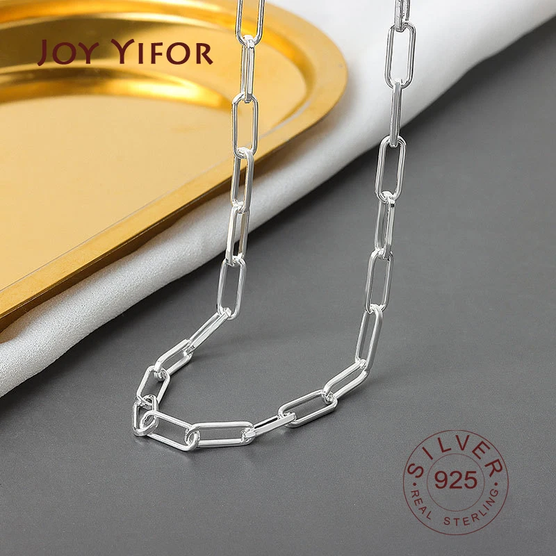 Collar con colgante geométrico de Plata de Ley 925 auténtica para mujer, cadena ahuecada elegante, joyería fina para mujer, bisutería para fiesta de boda