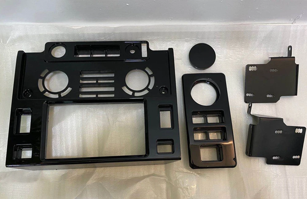 Center Console Dashboard Panel Frame Dash Navigation Head Unit Radio Fascia Set 2 Din Cover For Land Rover Defender 90 110 130