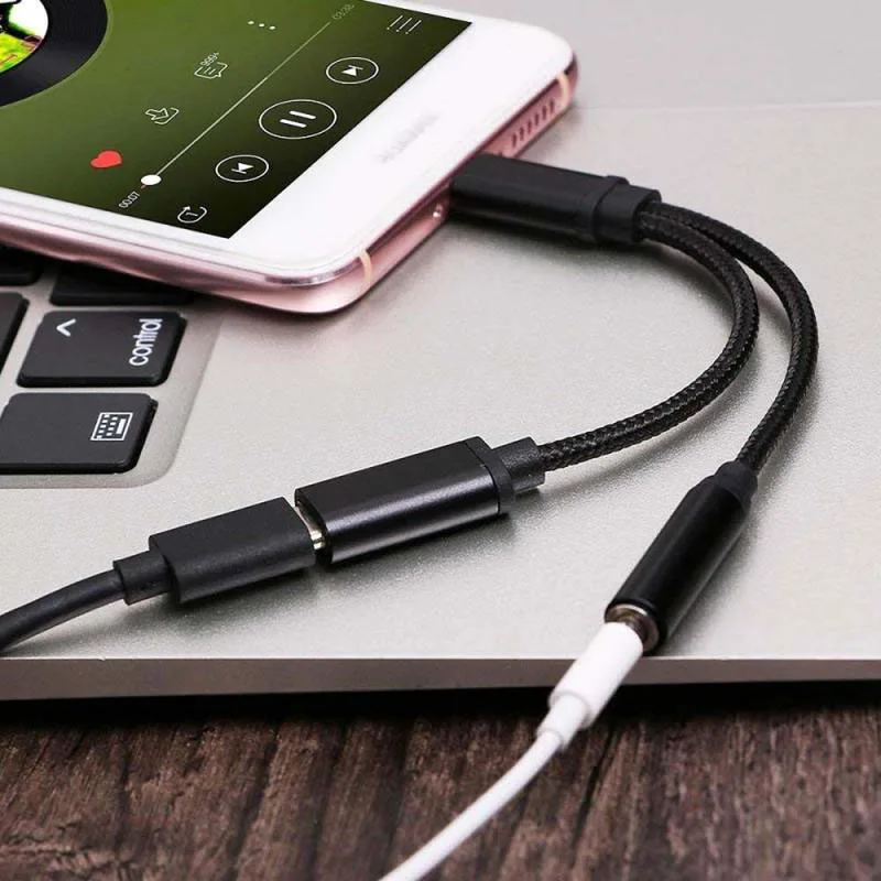 Адаптер и разветвитель для аудиокабеля, USB Type-C, 3,5 мм
