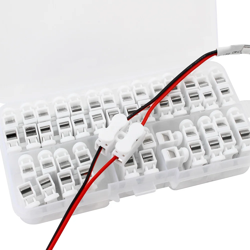 

26PCS Electrical Cable Connectors Terminal 2Pins CH2 Quick Splice Lock Wire Terminals 20x17.5x13.5mm Connect For LED Strip Light