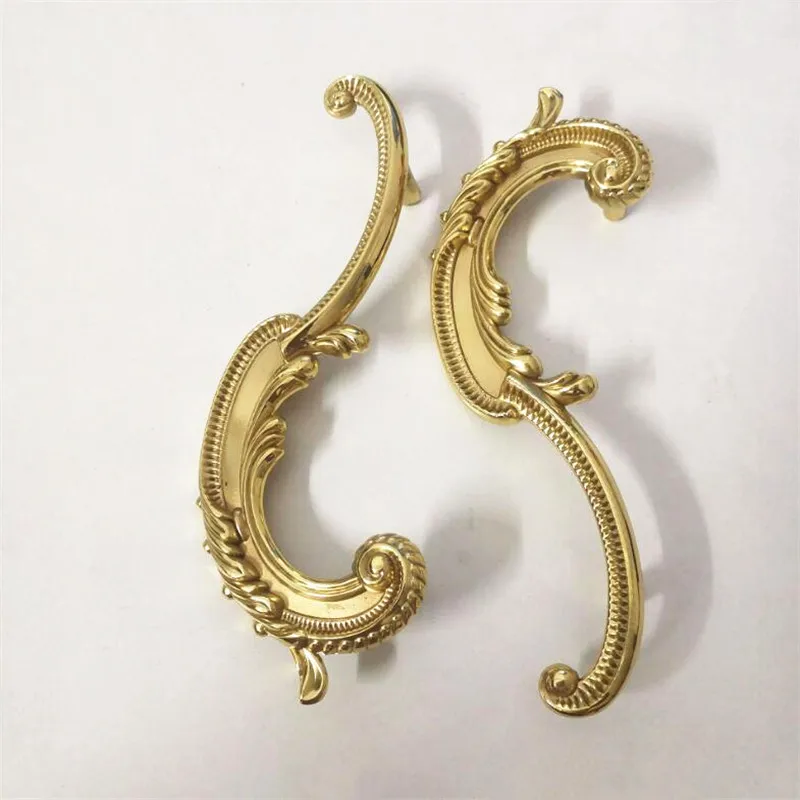 1pc European-style Brass Forged Double Hole Handle Drawer Furniture Handle Knobs Wardrobe Wine Cabinet Bookcase Handle Pulls