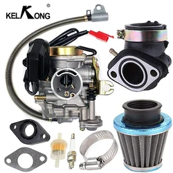 KELKONG Carburetor for 139QMB GY6 50CC 49CC 4 Stroke Scooter Taotao Engine 18mm carb+ Intake Manifold