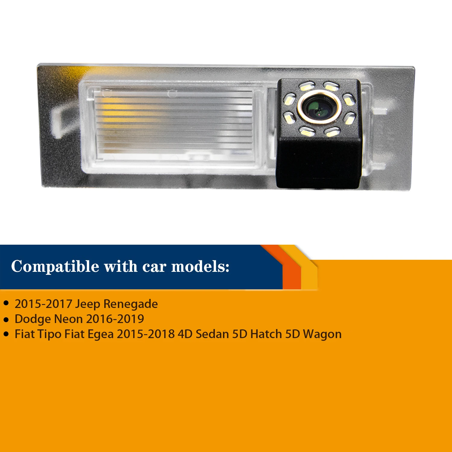 Telecamera posteriore HD per Jeep Renegade 2015-2017 Fiat Tipo TIPO Fiat Egea Dodge Neon 2016-2019, telecamera di parcheggio di retromarcia