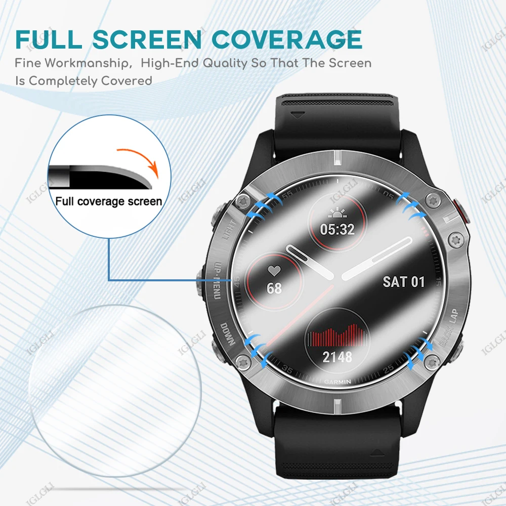 Tempered Glass Protection Film For Garmin Fenix 5 5S 5X 6 Pro / Sapphire Smart Watch 9H Screen Protector Protective Accessories