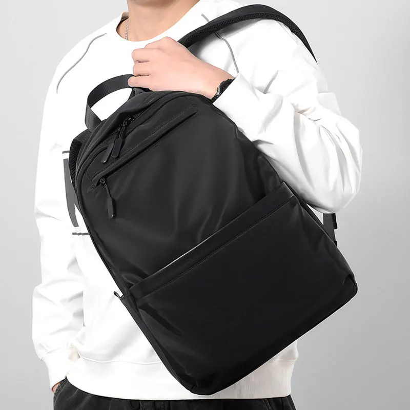 Nieuwe Mode Mannen Polyester Rugzak Zwart Schooltassen Voor Tiener Jongens 15.6 Inch Laptop Rugzakken Mochila Masculina Hoge Kwaliteit