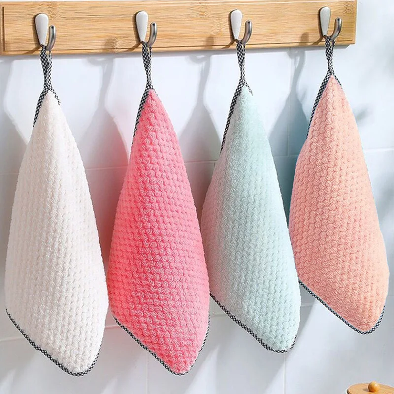 Microfiber Kitchen Towel Wash Dishes Rag Super Absorbent Dishcloth Tableware Cleaning Cloths Cleaning Tools Kitchen Accessories