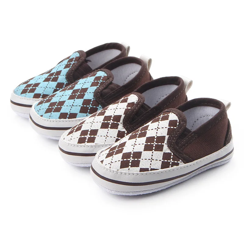 New Baby Shoes Spring&Autumn Cool Plaid Antiskid Soft Bottom Toddlers Crib Shoes Infants Cotton First Walkers