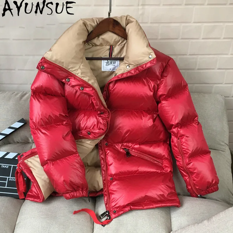 

AYUNSUE Women's Winter Down Jacket Short Coat Female Jacket 90% White Duck Down Coats Warm Thick Parka 2020 Mujeres Abrigos 1381