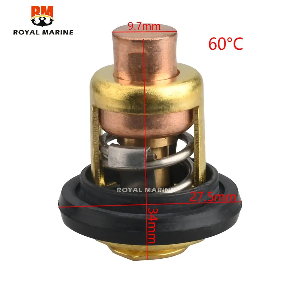 6G8-12411 Thermostat 60°C 66M-12411-00-00 66M-12411-01-00 for Yamaha 4-Stroke 2.5HP 4HP 8HP 15HP 30HP 40HP 50HP 60HP 70HP 80HP