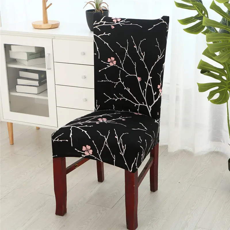 

Stretch Plant Leaves Flower Pattern Chair Protective Slipcover Case Anti-dirty Elastic Dining Chair Covers Home Decor Seat Cover