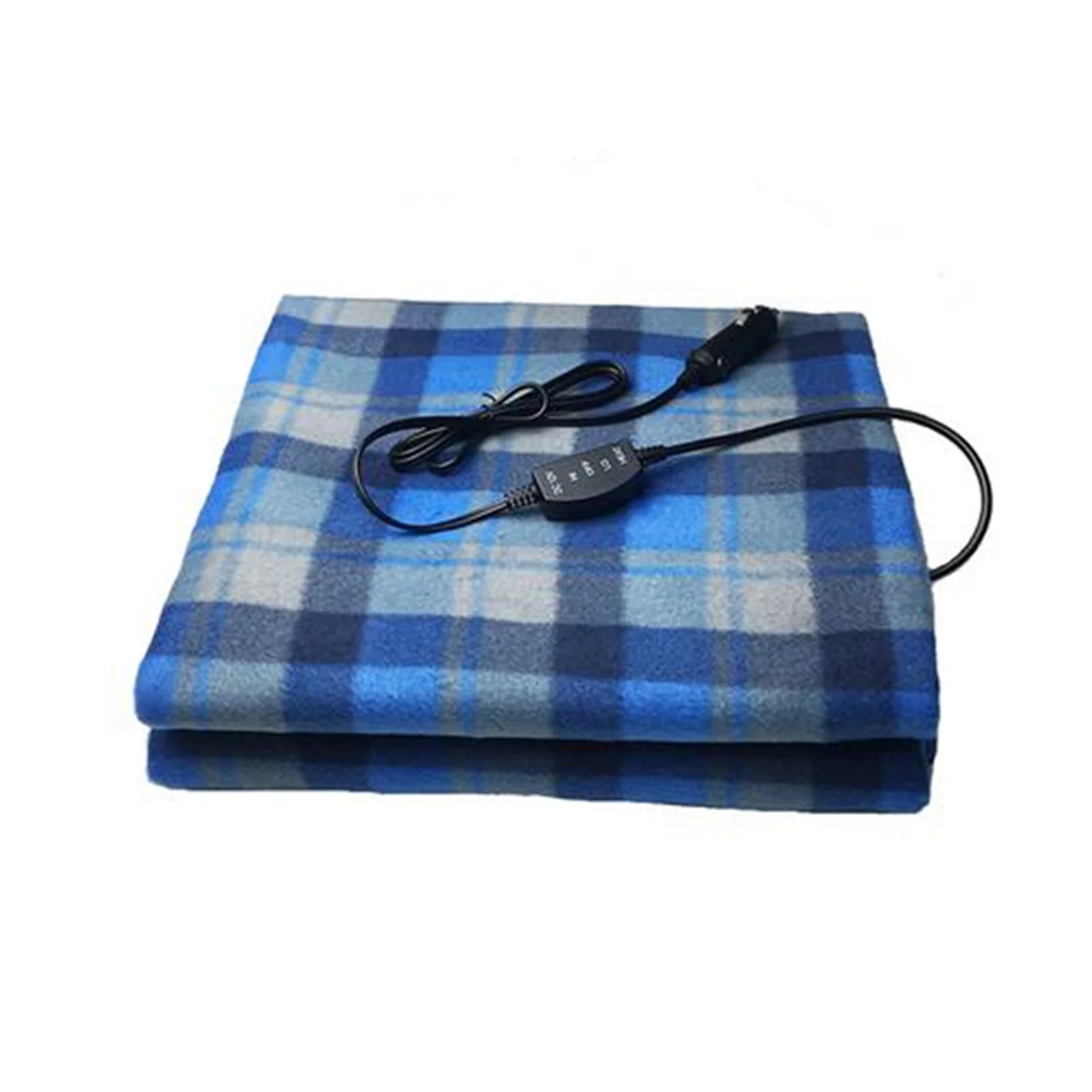 Electric Heating Blanket for Car, Universal Plush Quilt, Portable Fashion, Plaid Blanket for Home, Travel, Camping, 12V