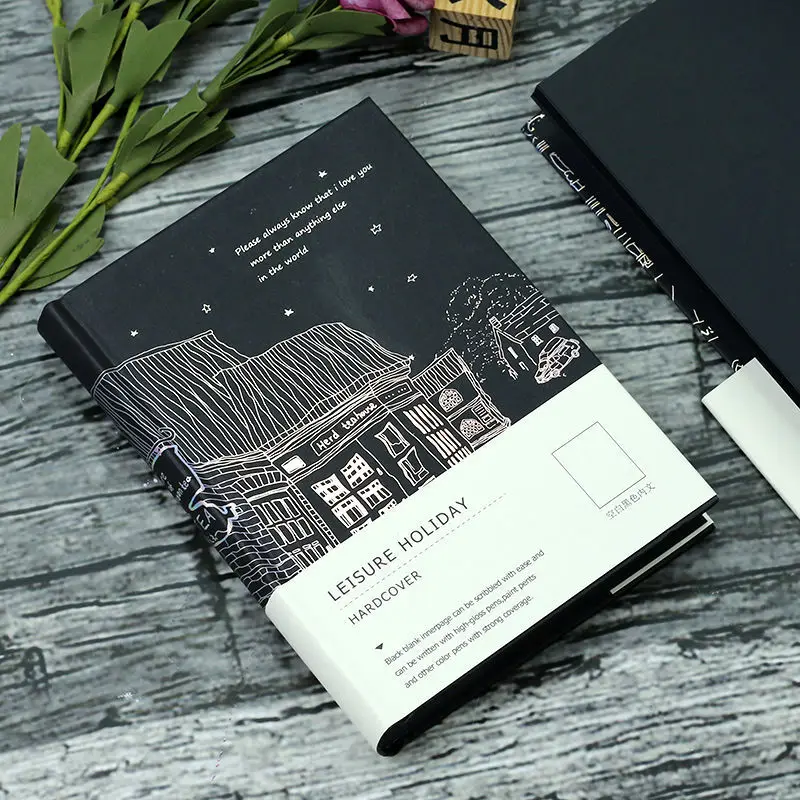 A5 The little prince black paper black paper inner page creative blank black card diary notebook DIY hand-painted hand book