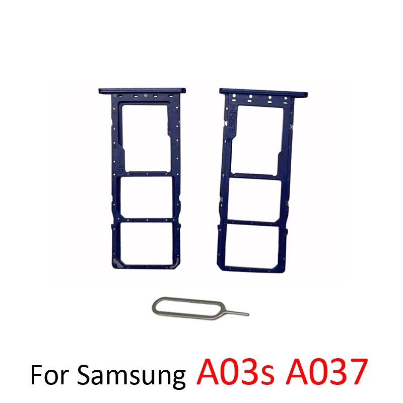 

Phone SIM SD Card Trays For Samsung Galaxy A03S A037 A037F A037M Phone SIM Chip Card Slot Holder Part Black With Pin