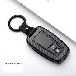 Carbon fiber Alloy Remote car Key Cover Case For Toyota CHR C-HR Prado Prius Camry Corolla RAV4 2018 2019 2020 Accessories