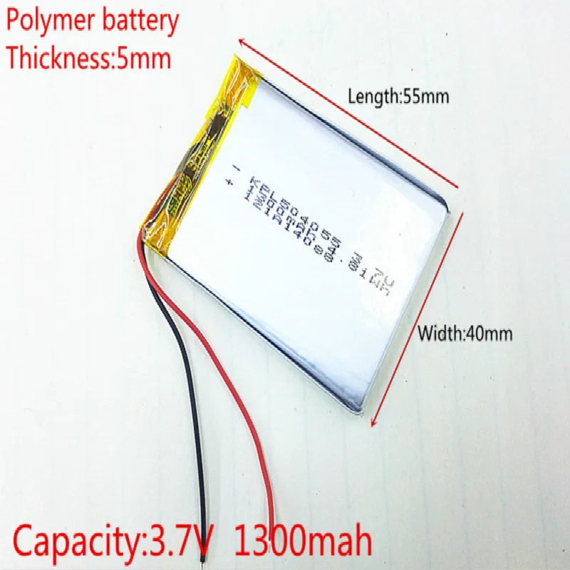 

3.7V,1300mAH,[504055] Polymer lithium ion / Li-ion battery for MP3,MP4,SPEAKER,bluetooth,GPS,toy,smart watch