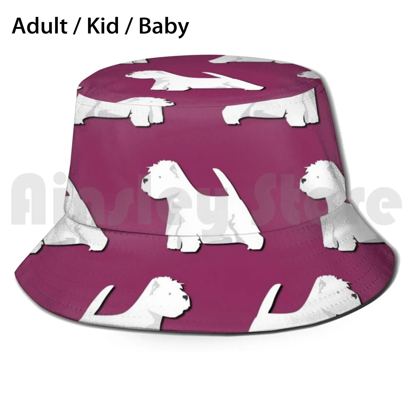 West Highland White Terrier Pattern Sun Hat Foldable UV Protection Westie West Dog Highland White Terrier Pup Puppy