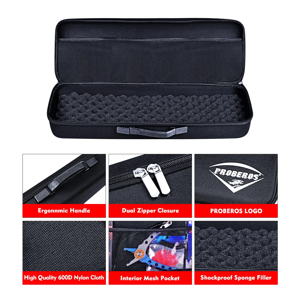 55cm EVA Shockproof Fishing Tackle Bag Portable Outdoor Fishing Rod Bags Reel Carry Bag Pole Storage Pack Built-in Sponge Case