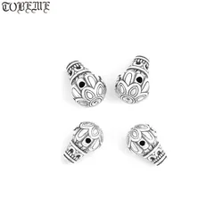 3D 100% 999 Silver Tibetan Guru Bead Tibetan Six Words Three-way Bead Buddhist Mala's Guru Silver Lotus Guru Bead