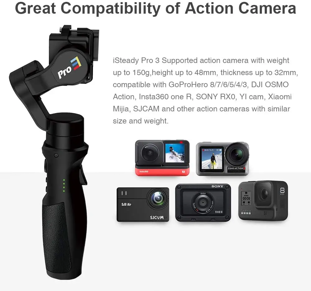 Hohem iSteady Pro 3 3-Axis Handheld Gimbal Stabilizzatore per Action Camera GoPro Hero DJI OSMO Action Insta360 di Un R Sony RX0 YI