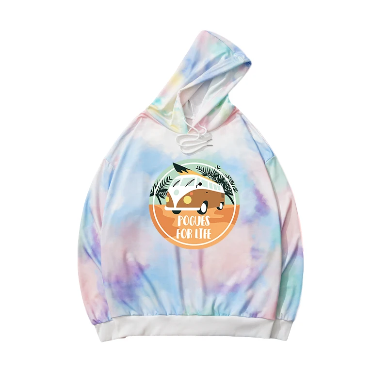 

Outer Banks Hoodie Autumn Spring New Tie Dyed Sweatshirt Women Harajuku Kawaii Cartoon Print Tops Loose Casual Sudaderas Clothes