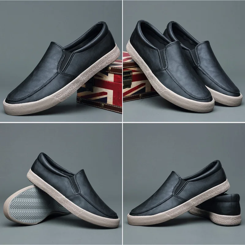 2023 New Korean-Style Casual Vulcanized Shoes Autumn Fashion Soft Bottom Low-Top Loafers Youth Trend All-match Flat Shoe