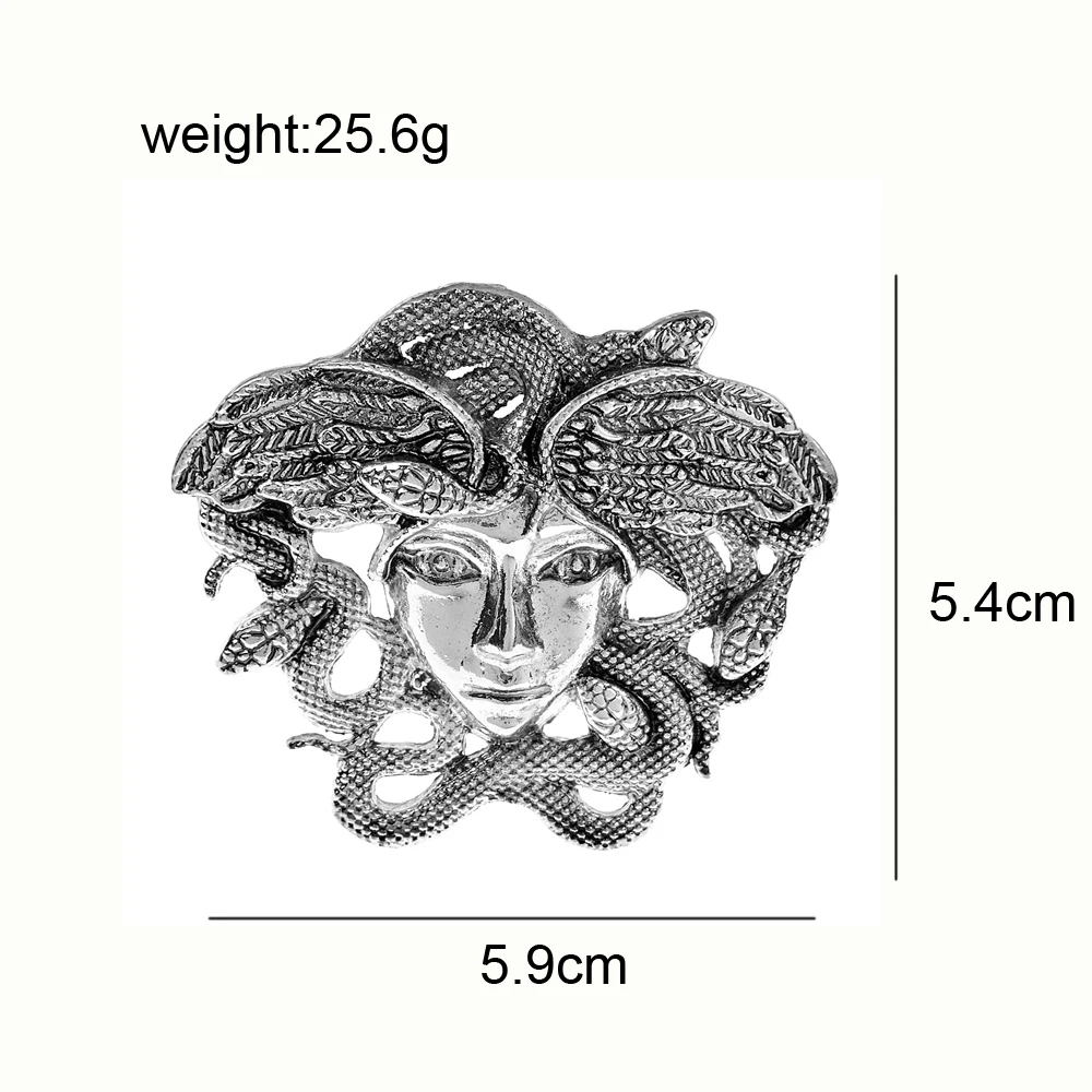 CINDY XIANG Vintage Medusa Brooch Snake Hair Women Face Pin Retro Jewelry 2 Colors Available Fashion Accessories New 2021