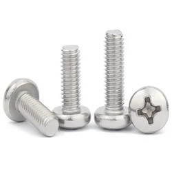 5/50pcs UNC/UNF 2 3 4 5 6# 8# 10# 12# 5/32-32 1/4-20 5/16-18 3/8-16 304 Stainless Steel Cross Round Phillips Pan Head Screw Bolt
