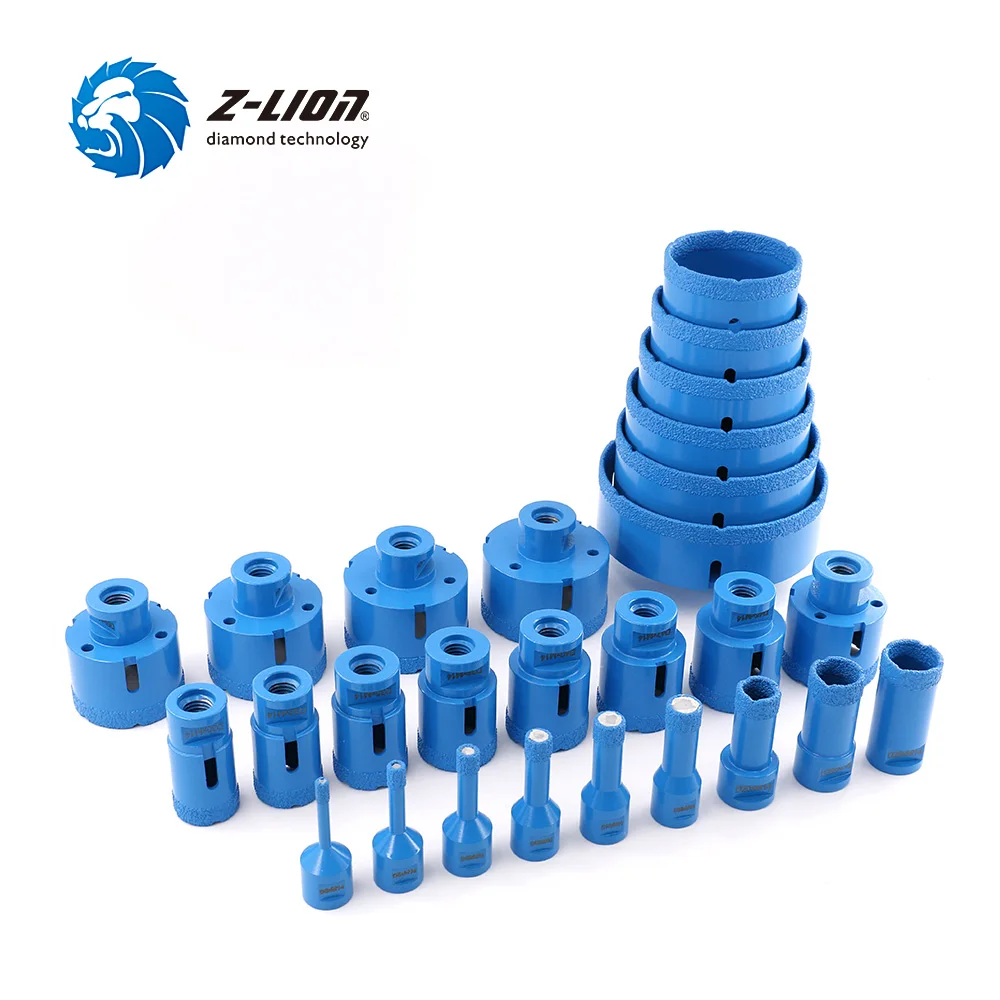 Z-LION Vacuum Brazed Diamond Drilling Core Bit With m14 Thread Granite Marble Ceramic Hole Saw Dry Wet Use For Angle Grinder 1PC