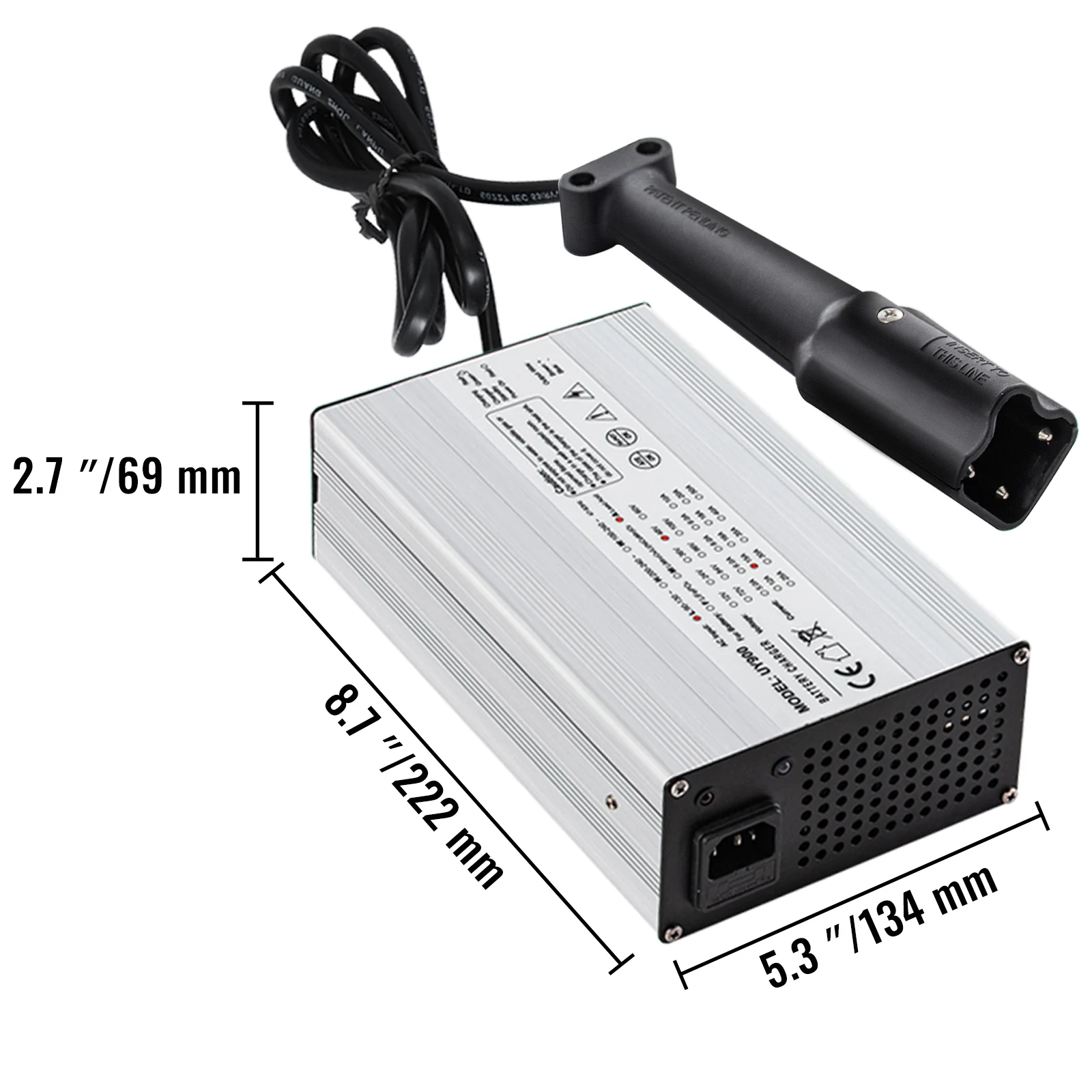 VEVOR 36V 18A / 48V 15A caricabatteria per carrello da Golf per la ricarica di batterie al piombo e al silicio spina a 3 Pin spina Splayed LED
