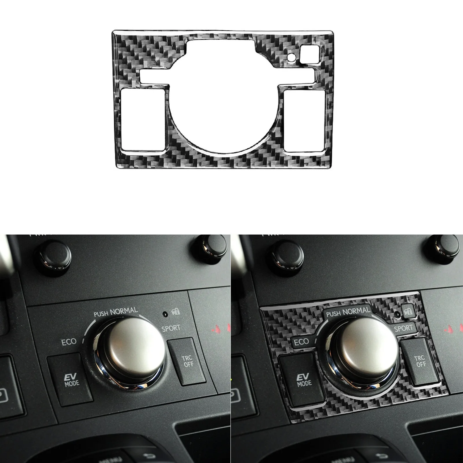 

Center Console Cover Trim Carbon Fiber Central Control Knob Switch Frame Sticker For Lexus CT200h 2011-2017