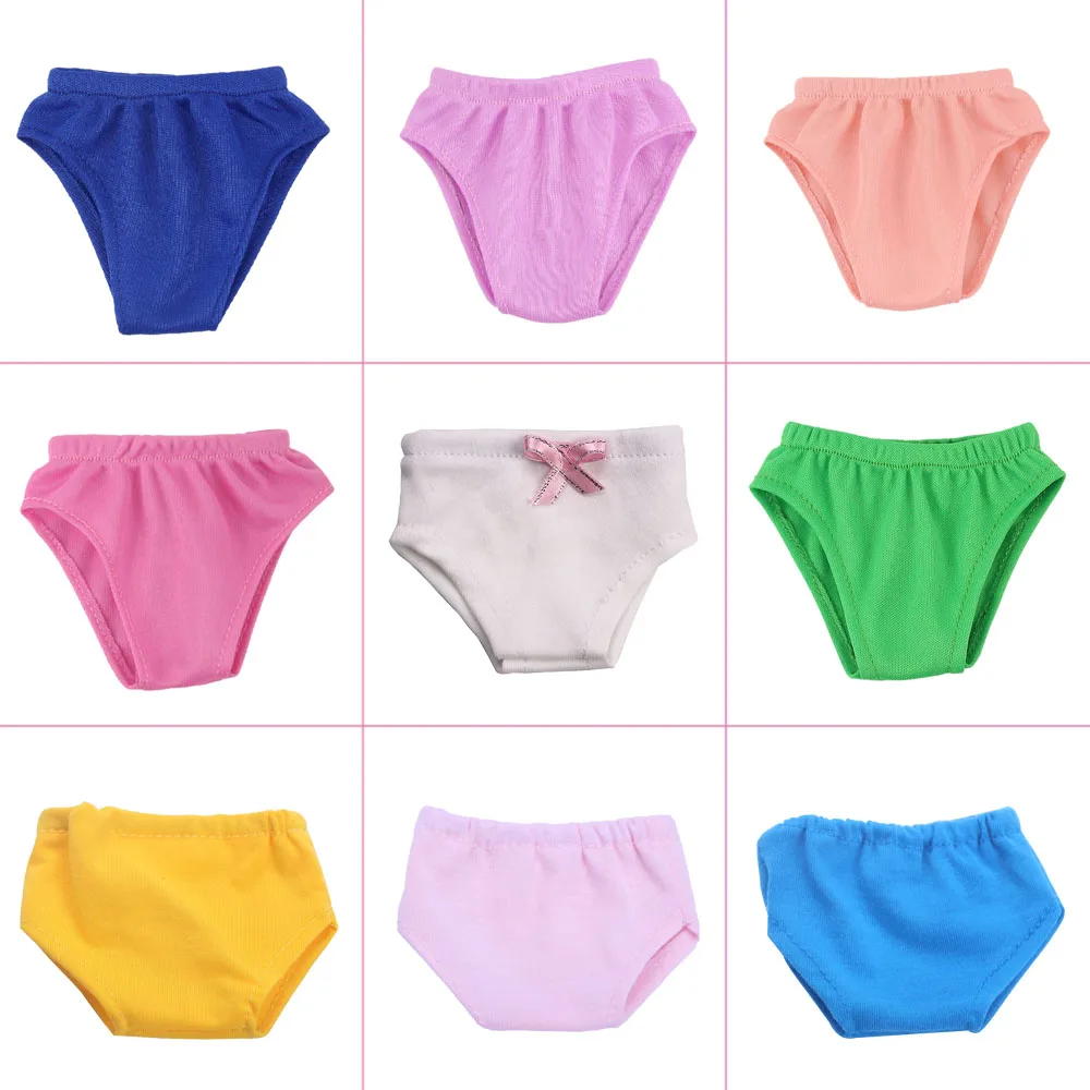 Doll Accessories Solid Color Underwear Elastic Waistband For 18 Inch American Doll Girls & 43 Cm New Born Baby Items,Generation