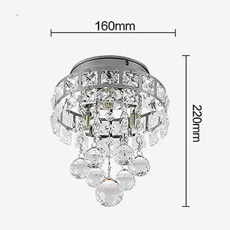 Crystal Led Ceiling Light for Living Room Home Aisle Bedroom Decorative Ceiling Lamp Indoor Lighting Fixtures Modern Chandeliers
