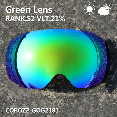 Сменная магнитная линза COPOZZ 2181 для лыжных очков, антизапотевающая, с защитой от УФ400, сферическая, для сноуборда (только линза)