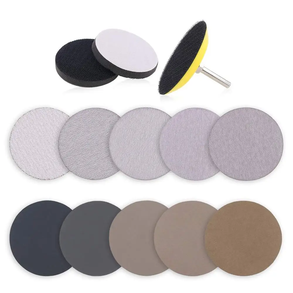 

50Pc 3 Inch Wet/Dry 75mm Sanding Discs Hook & Loop Assorted Grits 80-7000 With Sanding Pad and Foam Interface Pad for Grinding