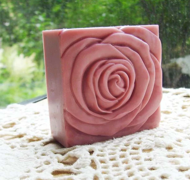 3D Square Rose Flowers Shape Silicone Soap Mold DIY Handmade Soap Molds Soap Making Fondant Cake Candle Craft Molds