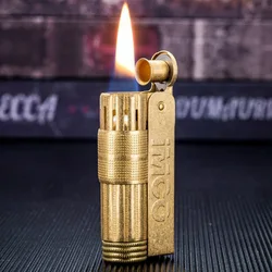 IMCO Original Classic Copper Gasoline Lighter Retro Grinding Wheels Flint Ignition Windproof Kerosene Lighters Creative Men Gift