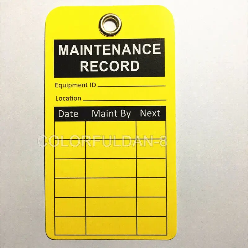 

Brand New 100PCS Waterproof Equipment Maintenance Record Tags Writable Marking Remark Card Label Size 75X137mm