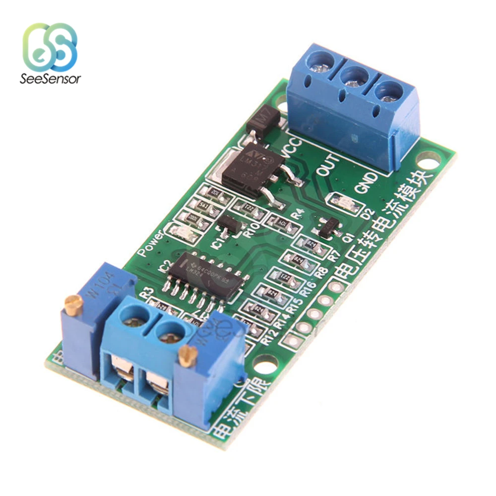 0-2.5V/0-3.3V/0-5V/0-10V/0-15V/0-24V to 4-20ma 0-20mA DC12V-24V Linear Conversion Voltage to Current Signal Transmitter Module