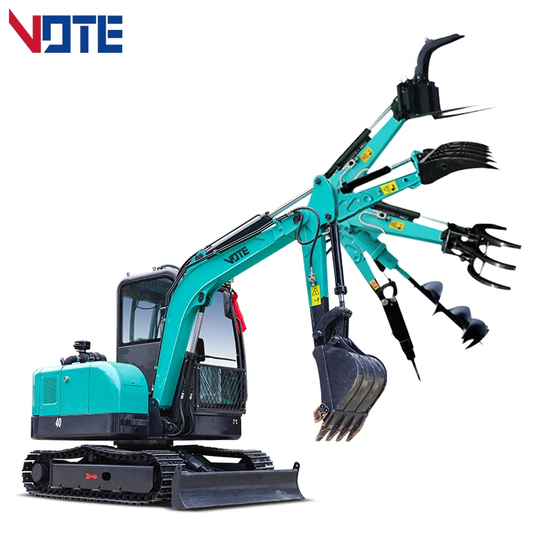 Mini excavadora sobre orugas, pequeña vibración, cilindro hidráulico, excavadora, Color personalizado, Envío Gratis