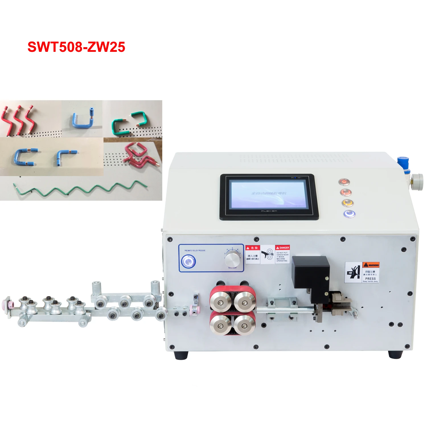 

SWT508-ZW6 SWT508-ZW16 SWT508-ZW25 Computer Automatic Wire Stripping and Bending Machine 6mm2 16mm2 25mm2 Angle PVC Cable Bender