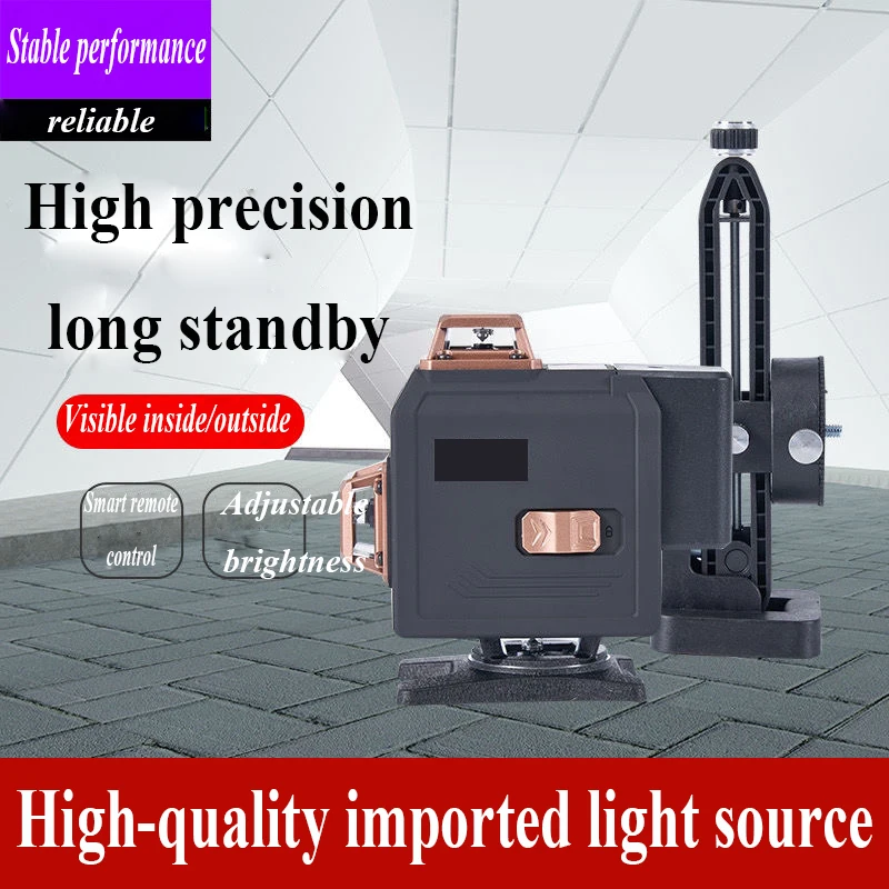 Laser Level 3D 4D 8-16 Line Powerful Purple Light Digital Display 360° Horizontal Vertical Self-Leveling System Measure Tools