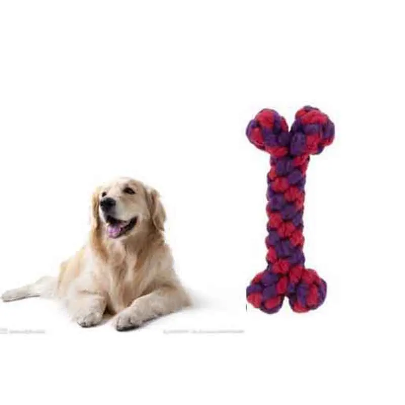 New Bone Style High Quality Braided Dog Cotton Rope Toys Pet Chew Rope Toys Harmless Pet Grind Teeth Toys  Pet Dog Supplies