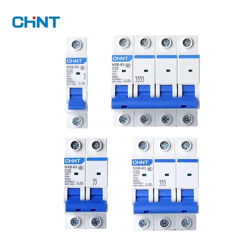 CHNT NXB-63 Miniature circuit breaker MCB  6kA  type C  1P 220V 230 V 240V 1A 2A 3A 4A 6A 10A 16A 20A 25A 32A 40A 50A 63A