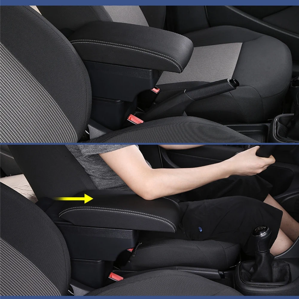 Per auto Peugeot 207 bracciolo Box braccio gomito resto Console centrale accessori per la modifica della custodia con porta USB portabicchieri