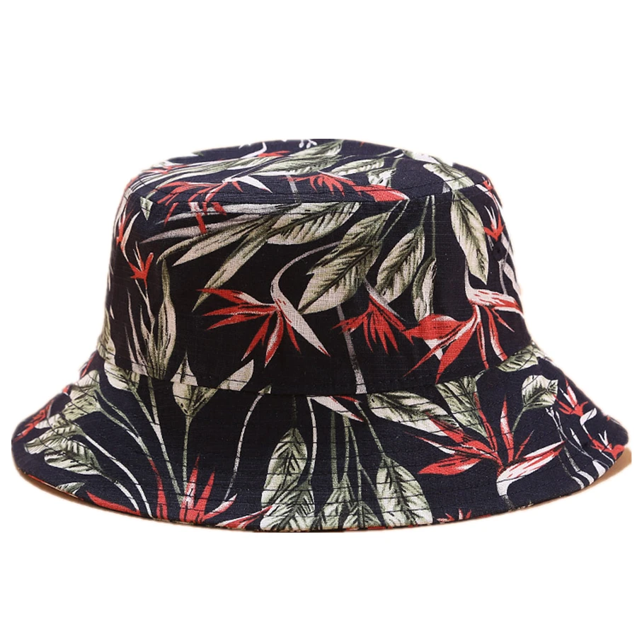 

New 3D Flower Print Bucketi Hat Women Japanese Fahion Basin Hat Female Summer Outdoor Fat Top Sun Cap Hip-hop Fisherman Hats