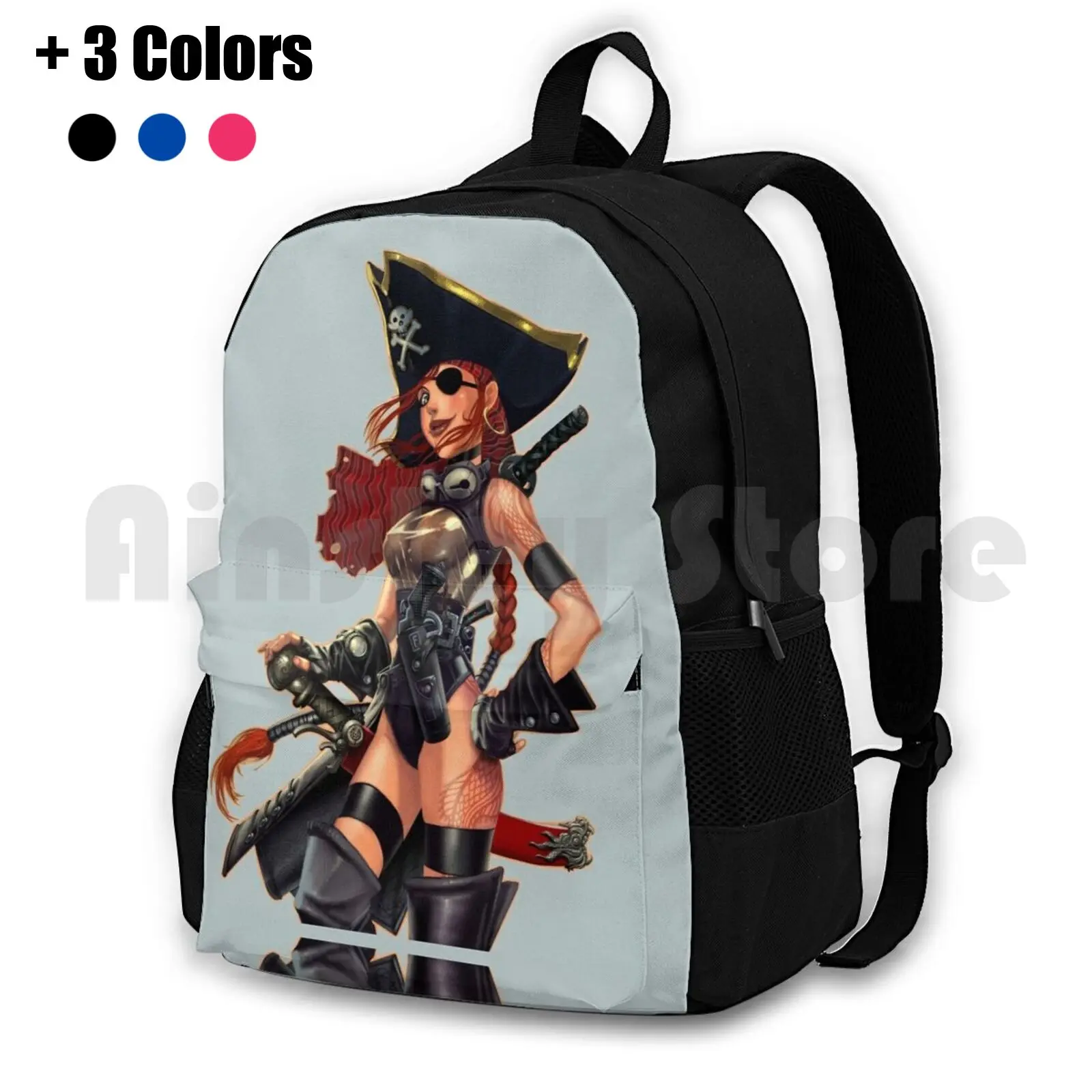 Pirate Princess Outdoor Hiking Backpack Riding Climbing Sports Bag Girls Up Sexy Manga Anime Pirate Nose Character Animation