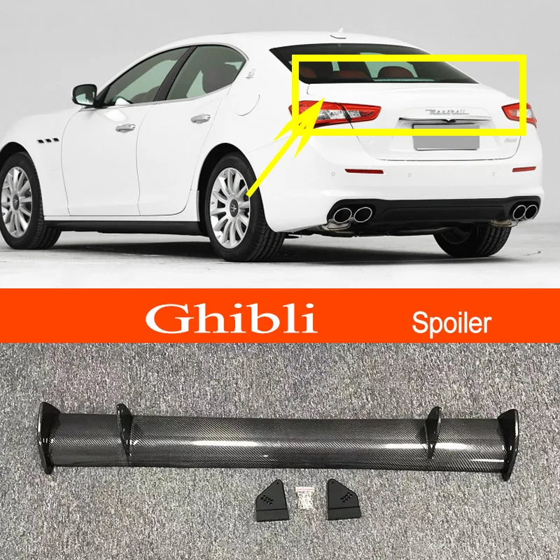 

For Maserati Ghibli Sedan Real Carbon Fiber / FRP GT-style Car-styling Sporty Rear Trunk Wing Spoiler