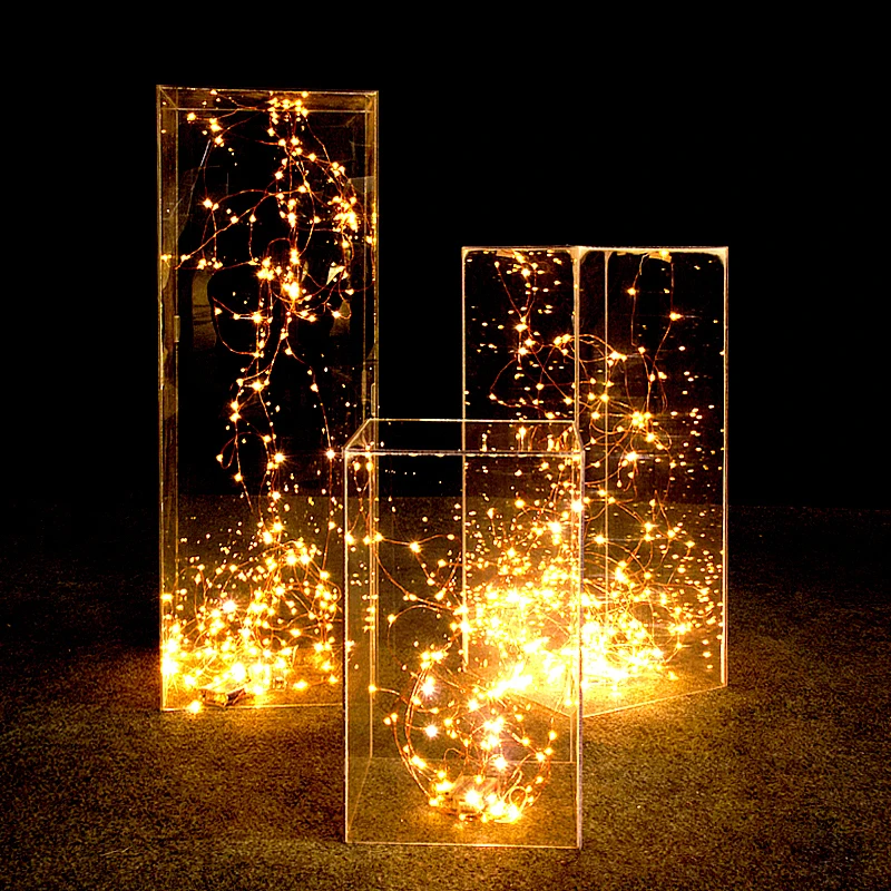 

Wedding Party Stage Table Centerpieces Backdrop Acrylic Transparent Road Lead Crystal Folding Column Flower Stand Decorations