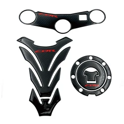 Motorcycle Tank Cap Tankpad Stickers Triple Top Three Tree Upper Clamp Front Yoke Protector Decals For Honda CBR 600RR 2003 2004