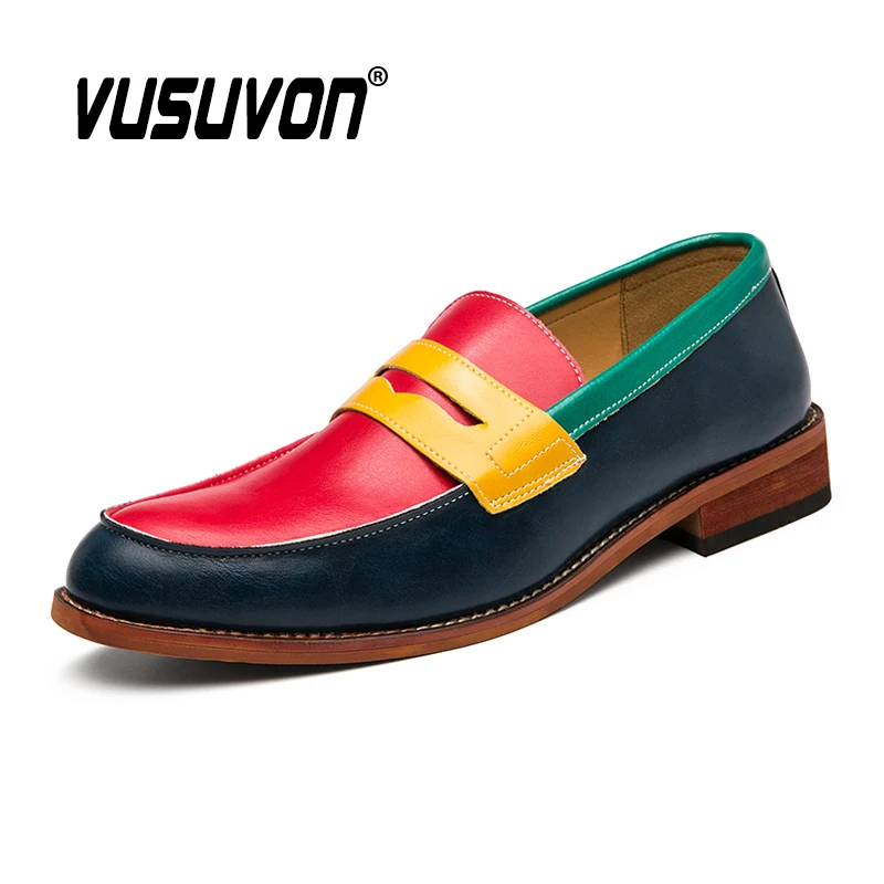 

Penny Loafers Men Leather Shoes Spring Mens Casual Shoes Fashion Moccasin Shoe Breathable Slip on Driving Colorful Plus Size 48